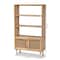 Baxton Studio Faulkner Mid-Century Natural Brown Finished Wood and Rattan 2-Door Bookcase 199-12318-ZORO - alternate 5